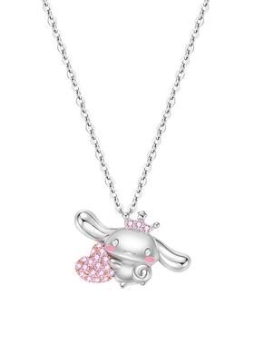 Tidecolor925银玉桂狗爱心项链