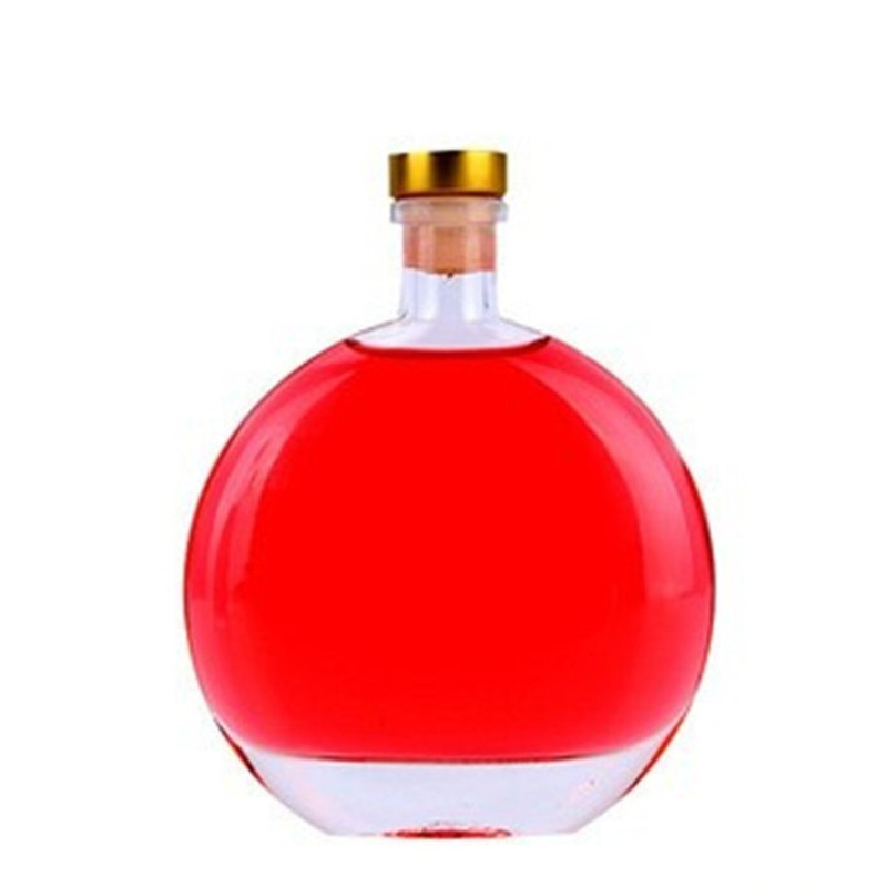 加厚玻璃果酒瓶圆形扁瓶支持定制