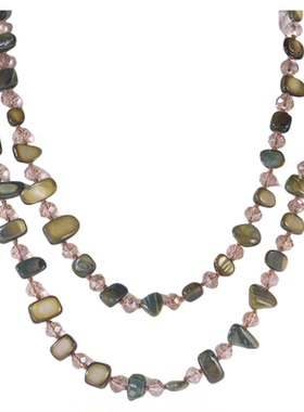 波西米亚贝壳串珠双层项链可叠戴