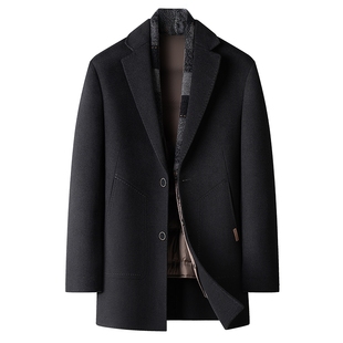 [70%绵羊毛/鹅绒内胆]梦特娇羊毛大衣男冬季中长款羽绒外套保暖J