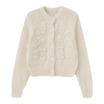【现货】GROVE EDGE韩国小众宋慧乔同款重工立体花朵针织毛衣开衫