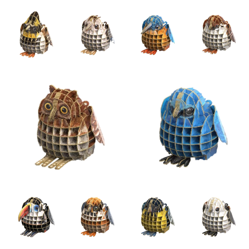 3D立体纸模恐龙红嘴巨嘴鸟DIY手工拼装玩具动物收藏模型创意礼品