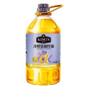 KING'S金龙鱼冷榨亚麻籽油2.7L*1桶