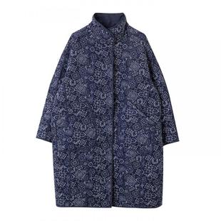 宝诗黎长款印花夹棉保暖外套2026早春时尚洋气慵懒宽松大码女装