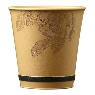 高端宜兴原矿紫砂杯名家李建军纯手工刻绘本山绿泥 花君子主人杯