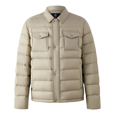 90鹅绒休闲翻领衬衫式羽绒服男