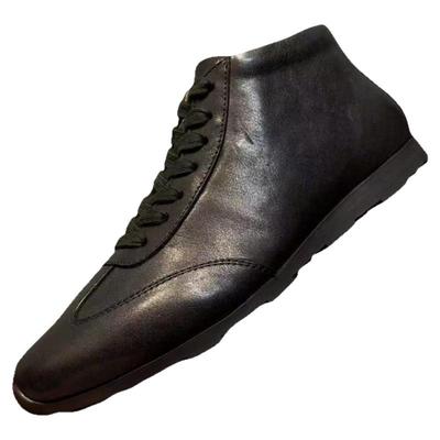 头层胎牛皮高帮德训鞋男靴子棉鞋