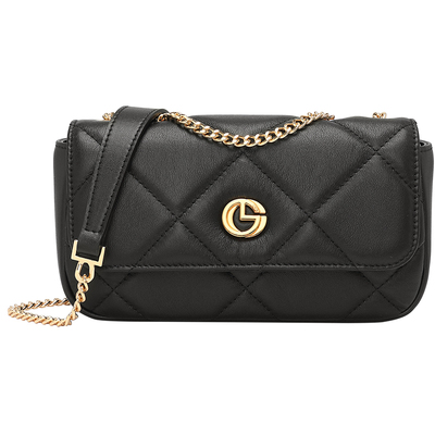 金利来新款迷你小巧真皮菱格百搭链条单肩包包小香风斜挎通勤女包