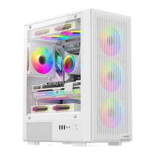 九尾狐T11 diy组装电脑主机箱台式机ATX大板侧透水冷外壳MATX白色