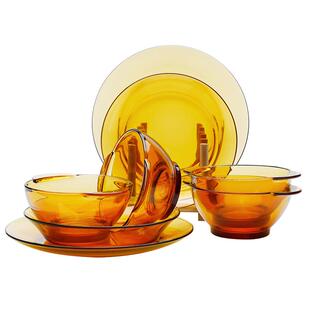 北欧ins风DURALEX多莱斯钢化玻璃轻奢高档餐具碗盘家用套装高级感