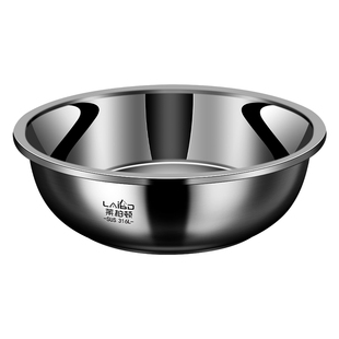 316L不锈钢盆家用食品级加厚带盖汤盆厨房打蛋料理盆和面盆洗菜盆