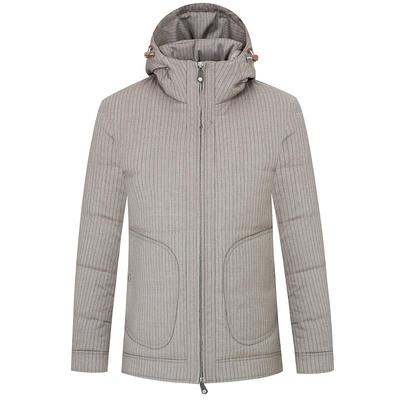 TOMBOLINI连帽羊毛条纹鹅绒服