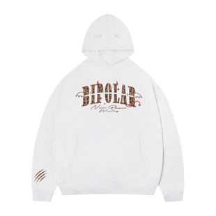 BIPOLAR小恶魔豹纹贴布连帽卫衣美式套头情侣长袖外套宽松百搭春