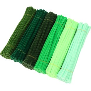慧洋 绿色扭扭棒特密花束手工diy材料包批发1000根妞妞棒纽纽棒高密度加密不掉毛超密加厚绒花毛条发箍绒花