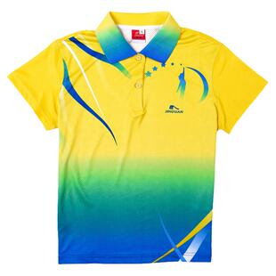 夏季短袖运动T恤红黄色男女佳木斯广场舞套装团体比赛运动会校服