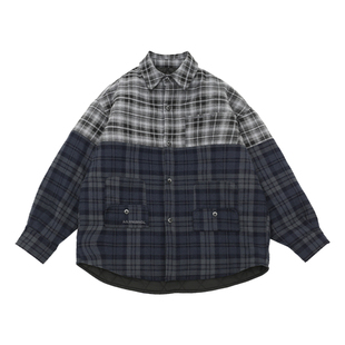 男童加绒外套2025冬装新款中大童加厚上衣韩版拼色格子儿童衬衫潮