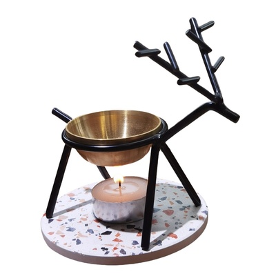 可持续干烧麋鹿蜡烛黄铜熏香器