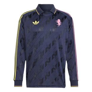 皇贝Adidas阿迪达斯尤文图斯足球休闲文化舒适翻领长袖球衣IT3851