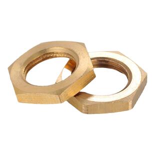 【M8-M12】H59黄铜车削件六角细牙薄螺母铜六方螺帽黄铜灯饰螺帽