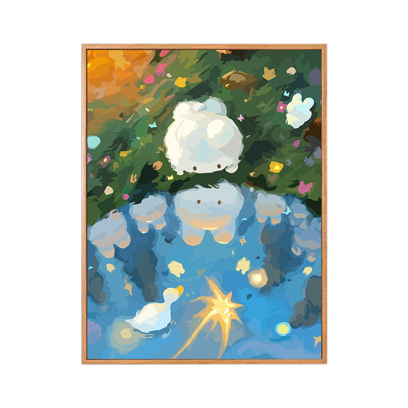 油画里的兔子diy数字油画