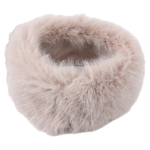 新中式纯白毛领围巾搭配汉服温柔大气毛绒围脖冬季保暖护颈新品女