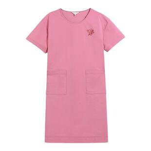 蒲PUKKA轻工装风连衣裙女夏季宽松休闲大圆领绣花裙子