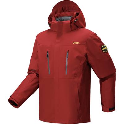 jeep羽绒服男三合一冬季冲锋外套