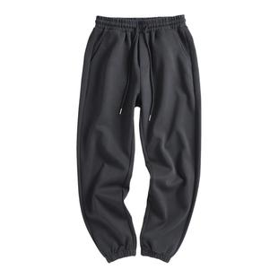 hansca2025秋冬季宽松束脚卫裤男针织休闲裤加绒加厚大码运动裤子