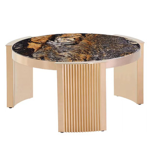 意式轻奢圆形组合茶几现代创意不锈钢茶桌高端别墅客厅家用咖啡桌