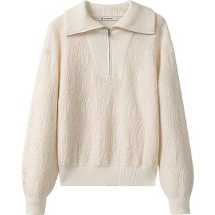 【羊毛】播商场同款半拉链翻领针织衫女24秋冬休闲毛衣BDR4SD3843