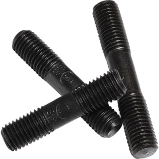 QD8.8级/10.9级发黑高强度双头螺栓等长加长螺柱螺丝杆牙棒M8-M36