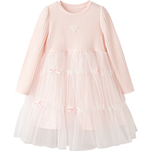 巴拉巴拉女童连衣裙中大童公主裙春装2026新款童装儿童裙子网纱裙