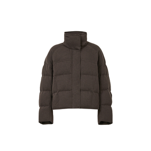 MEACHEAL2025冬季新款气质简约95鹅绒百搭咖色羽绒服