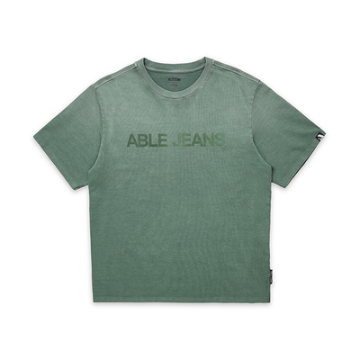 ABLE JEANS25夏季新款男士宽松水洗短袖T恤881285