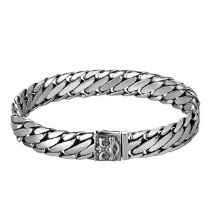 精工铜重工醒狮三马鞭手链男士复古实心古巴链嘻哈街头配饰女新款