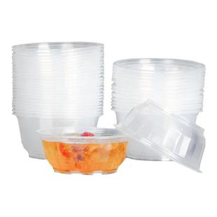 冰粉专用碗一次性圆形带盖商用加厚双皮奶刨冰沙碗外卖打包塑料碗