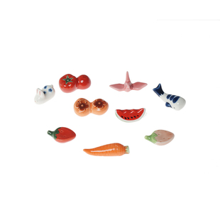 萌学蒙氏早教玩具西瓜陶瓷筷托筷架家用草莓筷子架儿童毛笔搁笔架