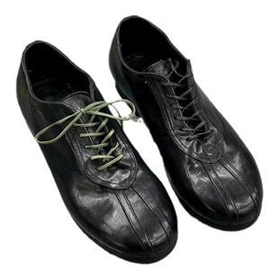 日系水洗皮复古风德训鞋男女同款系带皮鞋德比鞋休闲运动鞋手工鞋