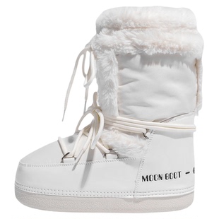 「鞋登」厚底MOON月亮靴滑雪鞋2026新款中筒保暖防滑白色雪地靴女