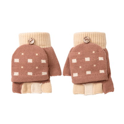 宝宝手套秋冬季半指翻盖