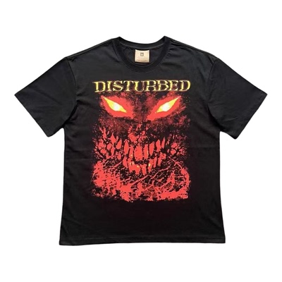 美式复古做旧水洗短袖T恤男女