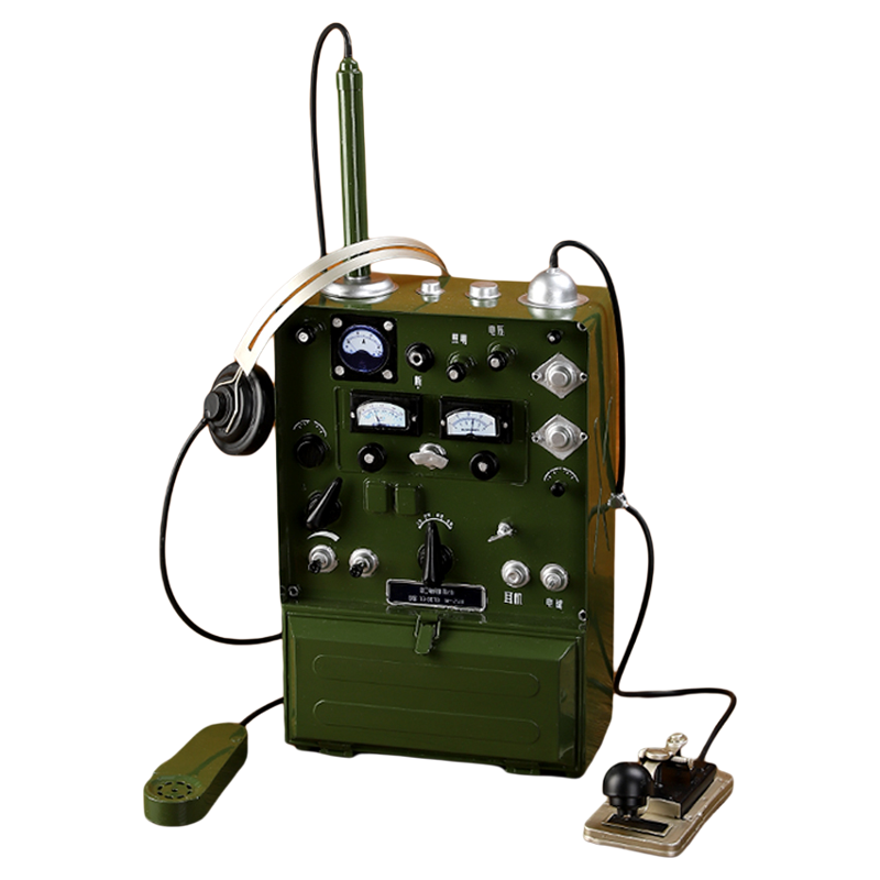 复古老式发报机模型摆件仿真无线电台电报机怀旧老物件影视道具