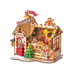 若来diy小屋欢乐圣诞屋木质手工拼装积木微缩场景玩具生日礼物女