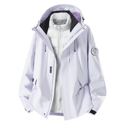 稻草人冲锋衣羽绒服女2026新款冬季三合一加厚防寒滑雪服冬装外套