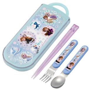 日本Skater宝宝儿童卡通汽车独角兽艾莎勺子叉子筷子便携餐具套装