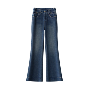 时尚微喇牛仔裤女修身显瘦弹力舒适喇叭裤高腰小个子百搭马蹄裤