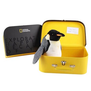 中国国家地理正品毛绒玩具仿真企鹅玩具玩偶健康无毒赠束口袋