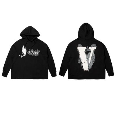 VLONE烟雾恶魔系列Smoke Demon Angel撞色天使V字连帽卫衣情侣款