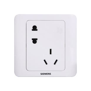 西门子开关插座远景雅白色五孔插座带USB单开三开双控16A插座面板