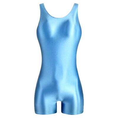 弹力光泽紧身衣瑜伽塑身连体衣健美运动裤女背心三分裤连体泳衣裤